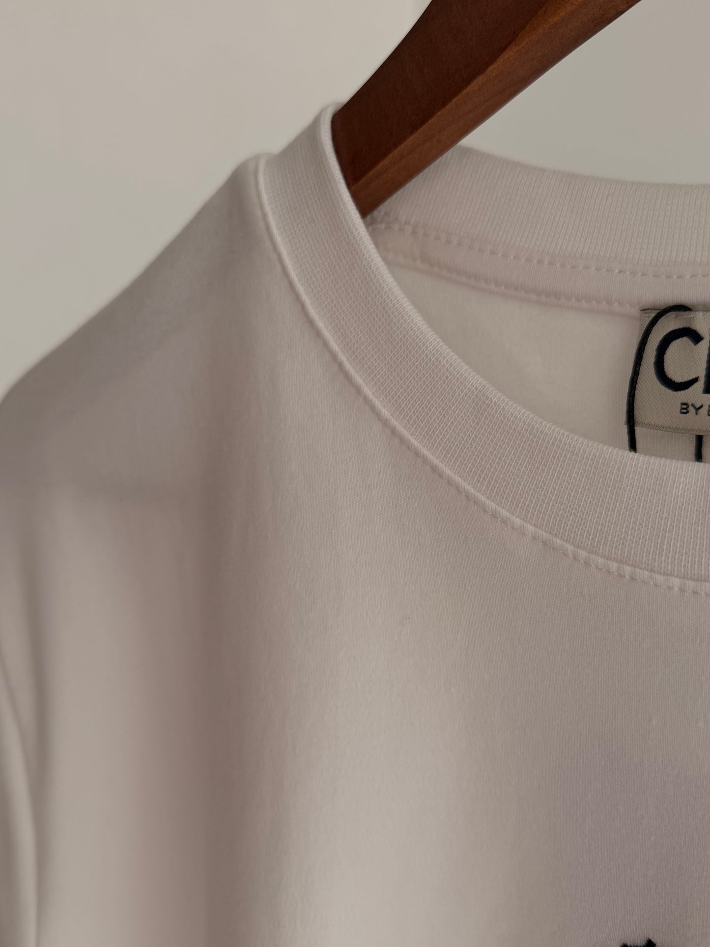 Snow Dog İşlemeli %100 Cotton Basic Tshirt Beyaz