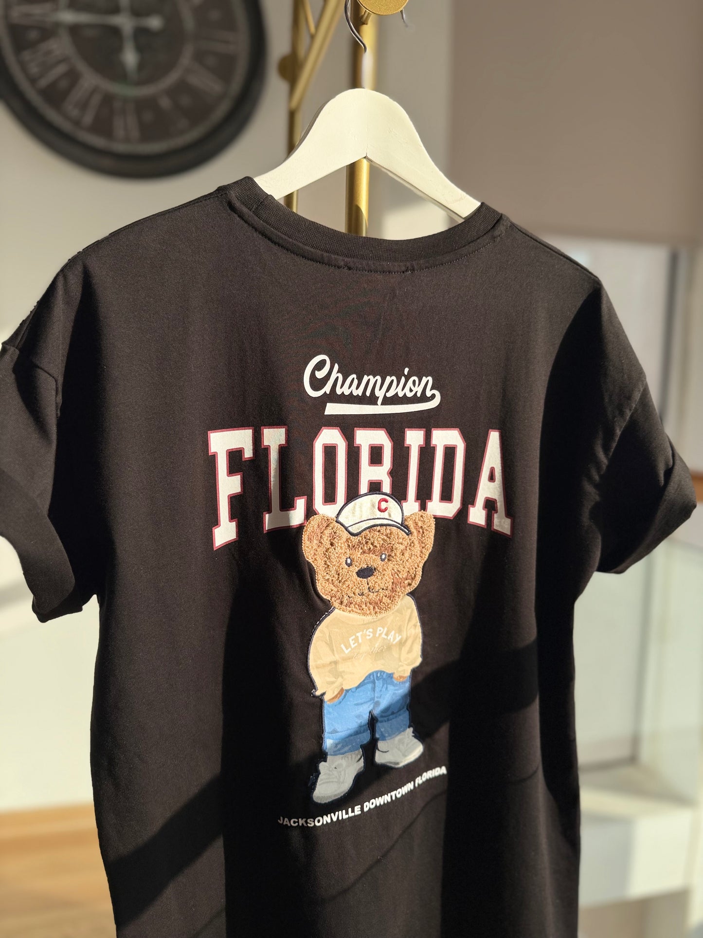 Florida Bear Siyah Basic Tshirt