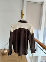 Taş Detaylı Premium Gömlek&Triko Ekru&Kahve