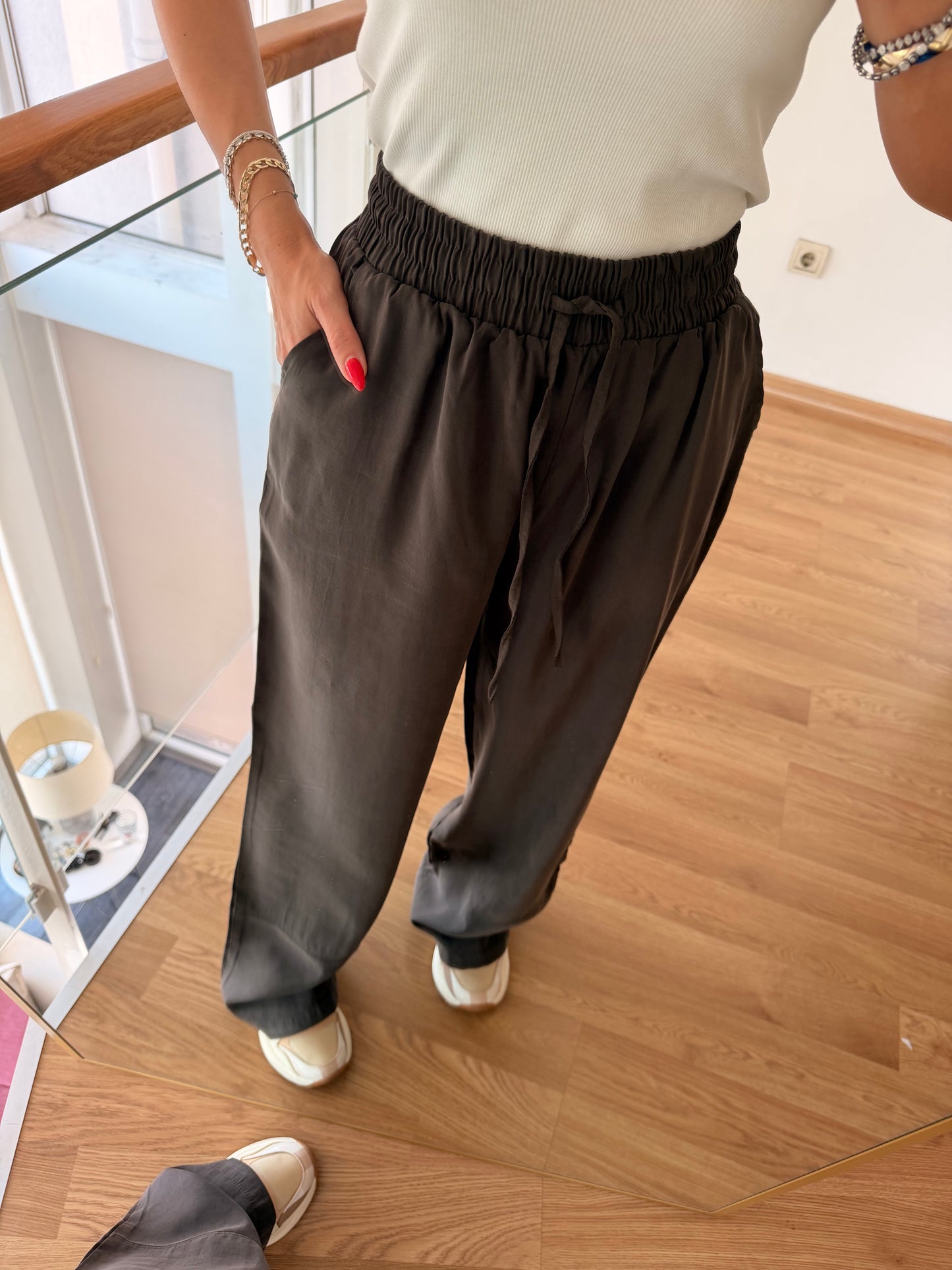 Acı Kahve Pamuklu Tencel Kumaş Pantolon