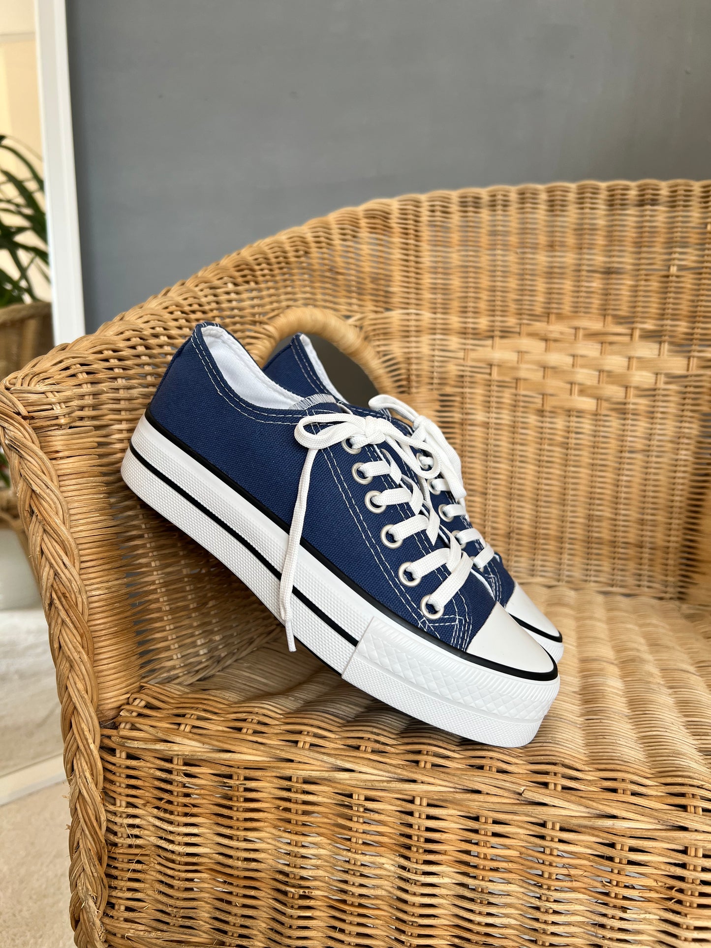 PLATFORM TABAN JEAN MAVİ SPOR AYAKKABI