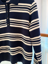 Lacivert Çizgili Kadın Triko Kazak