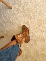 MOANA İŞLEMELİ SÜET KOVBOY ÇİZME TABA