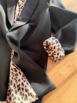 Premium Vatkalı Leopar Blazer Ceket
