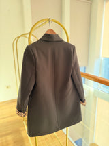 Premium Vatkalı Leopar Blazer Ceket