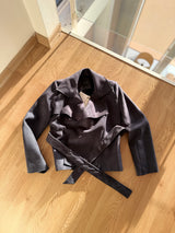 Premium Vatkalı Kısa Süet Trençkot